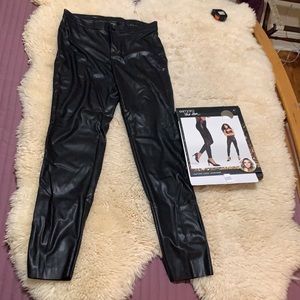 Esmara by Heidi Klum black leather look leggings. NWT in box. Soft lining.